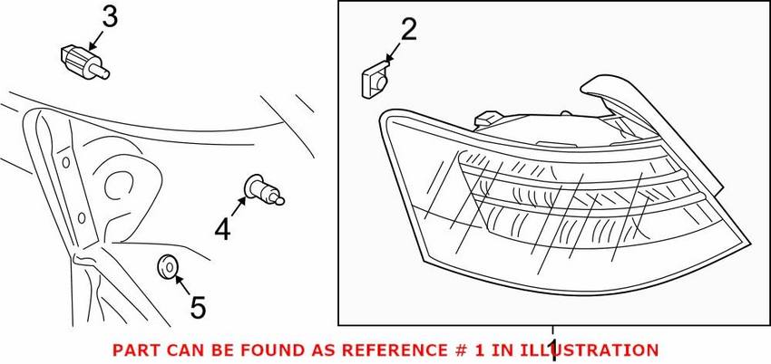 Audi Tail Light Assembly - Driver Side 8V4945095B